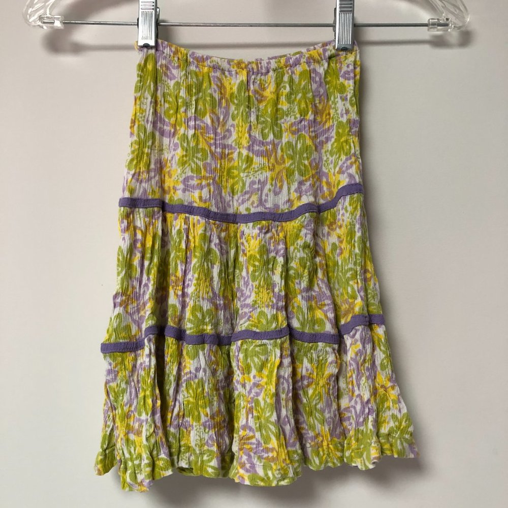 Blue Ginger Crinkled Tiered Skirt